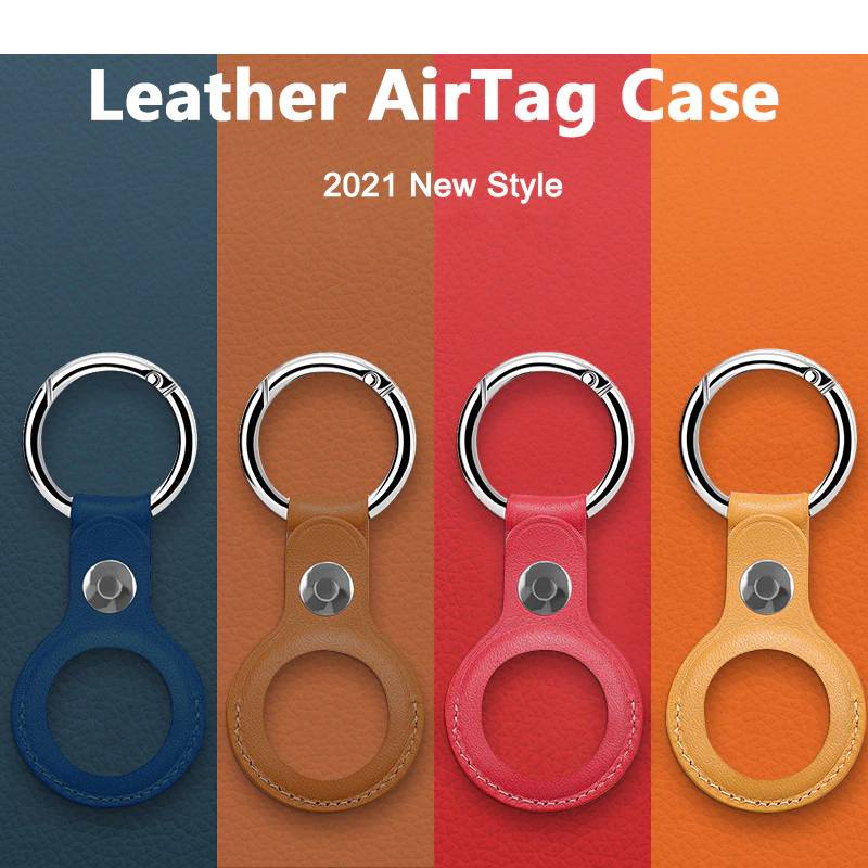 Soft Shockproof Protective Case For Apple Airtags Leather Hangable Keychain Locator Tracker Case Accessories Portable hook Cover